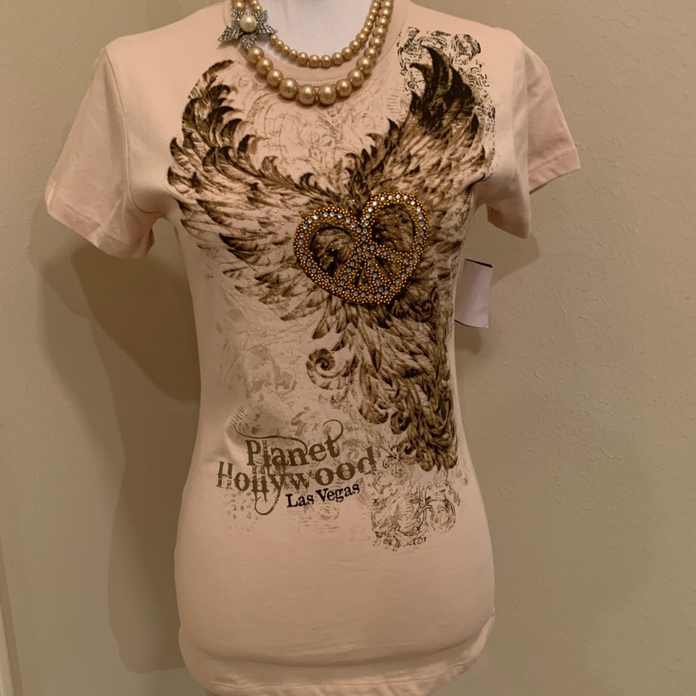 Planet Hollywood T-Shirt with Rhinestones NWT